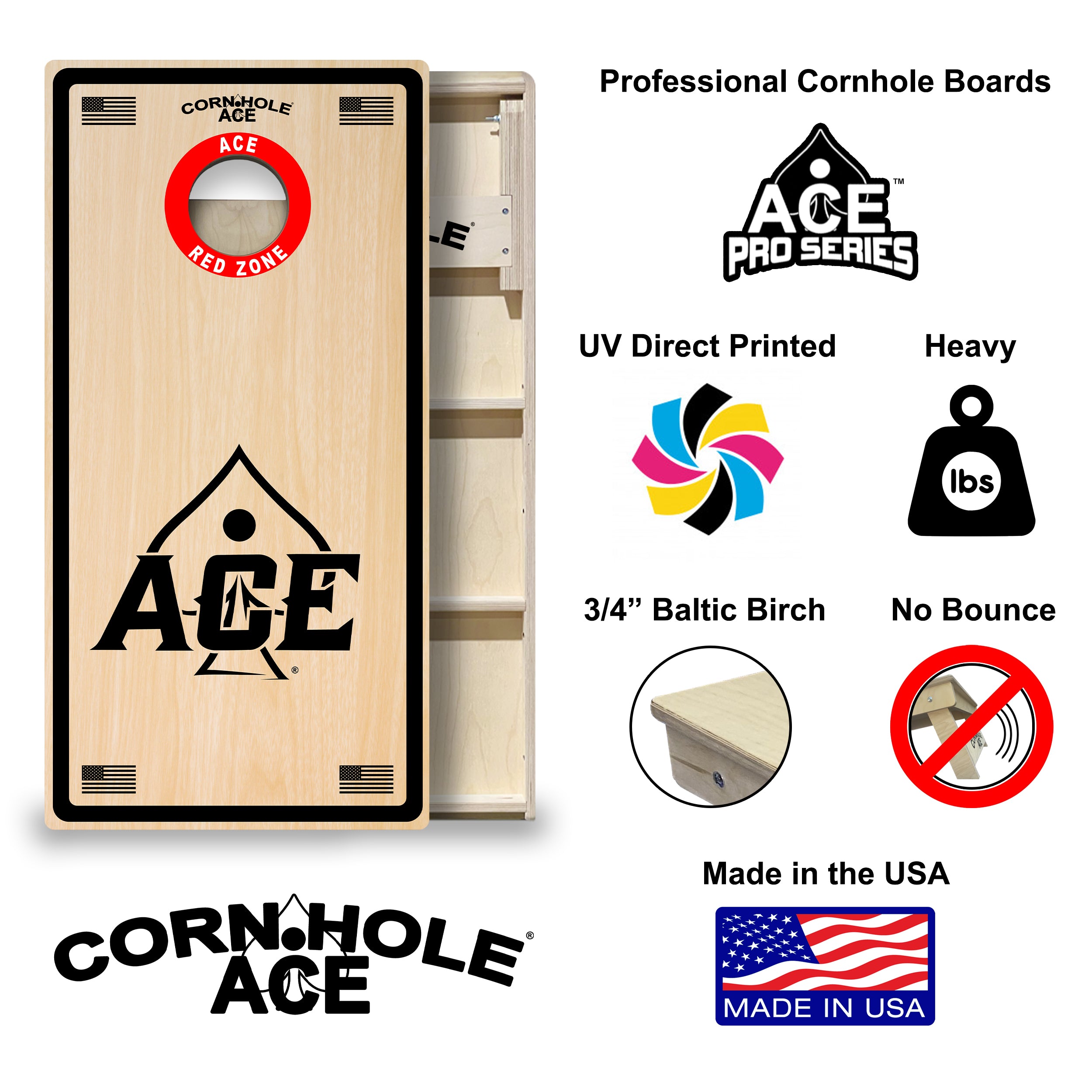 ACE Red Zone - Cornhole Board Set - Professional – CornholeAce