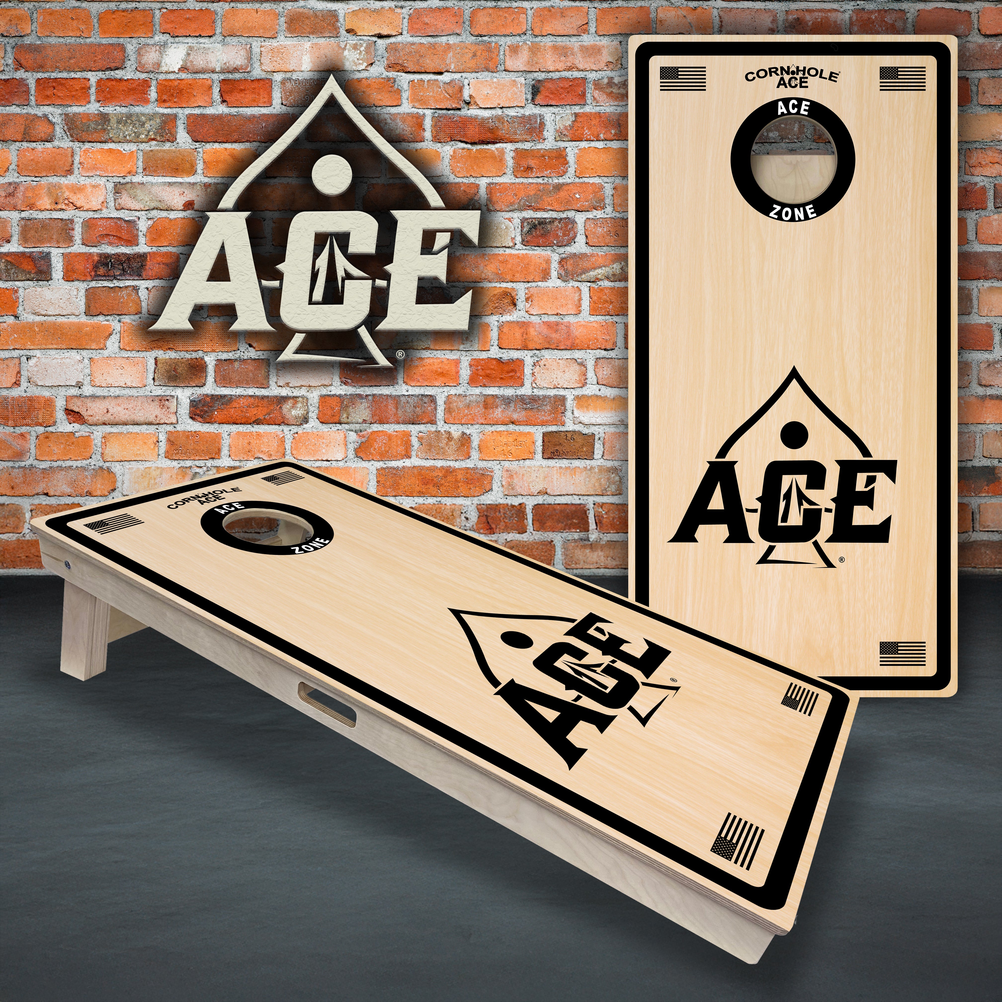 ACE Zone - Black - Cornhole Board Set - Professional – CornholeAce