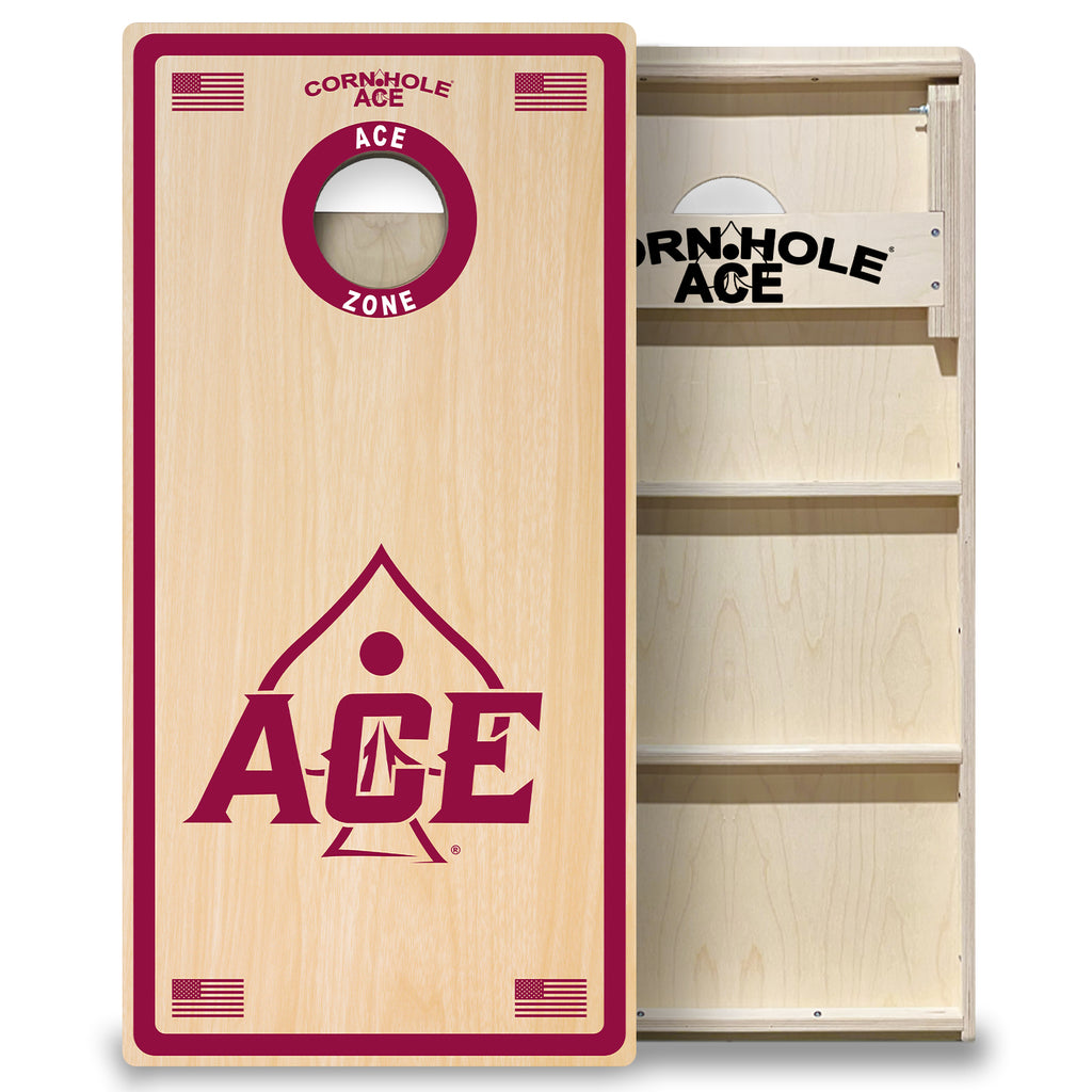 ACE Zone - Maroon Cornhole Board Set | Professional – CornholeAce
