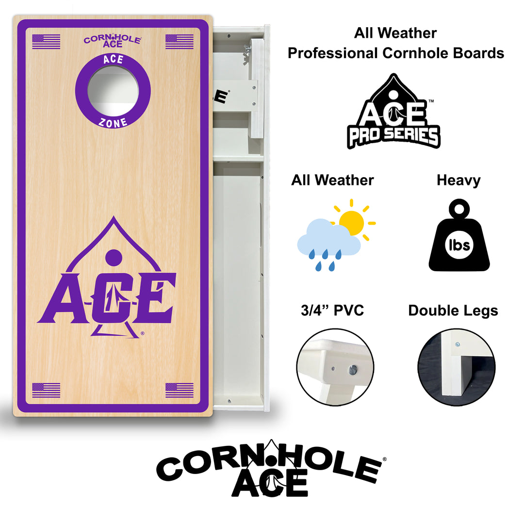 ACE Zone - Purple - Cornhole Board Set - All Weather