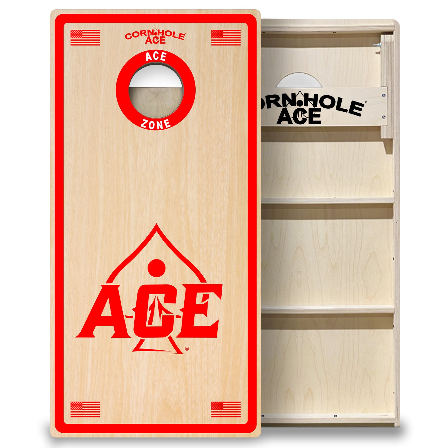 ACE Zone - Red - Cornhole Board Set - Professional – CornholeAce