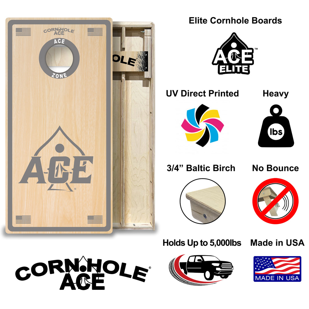 ACE Zone - Silver - Cornhole Board Set - Elite