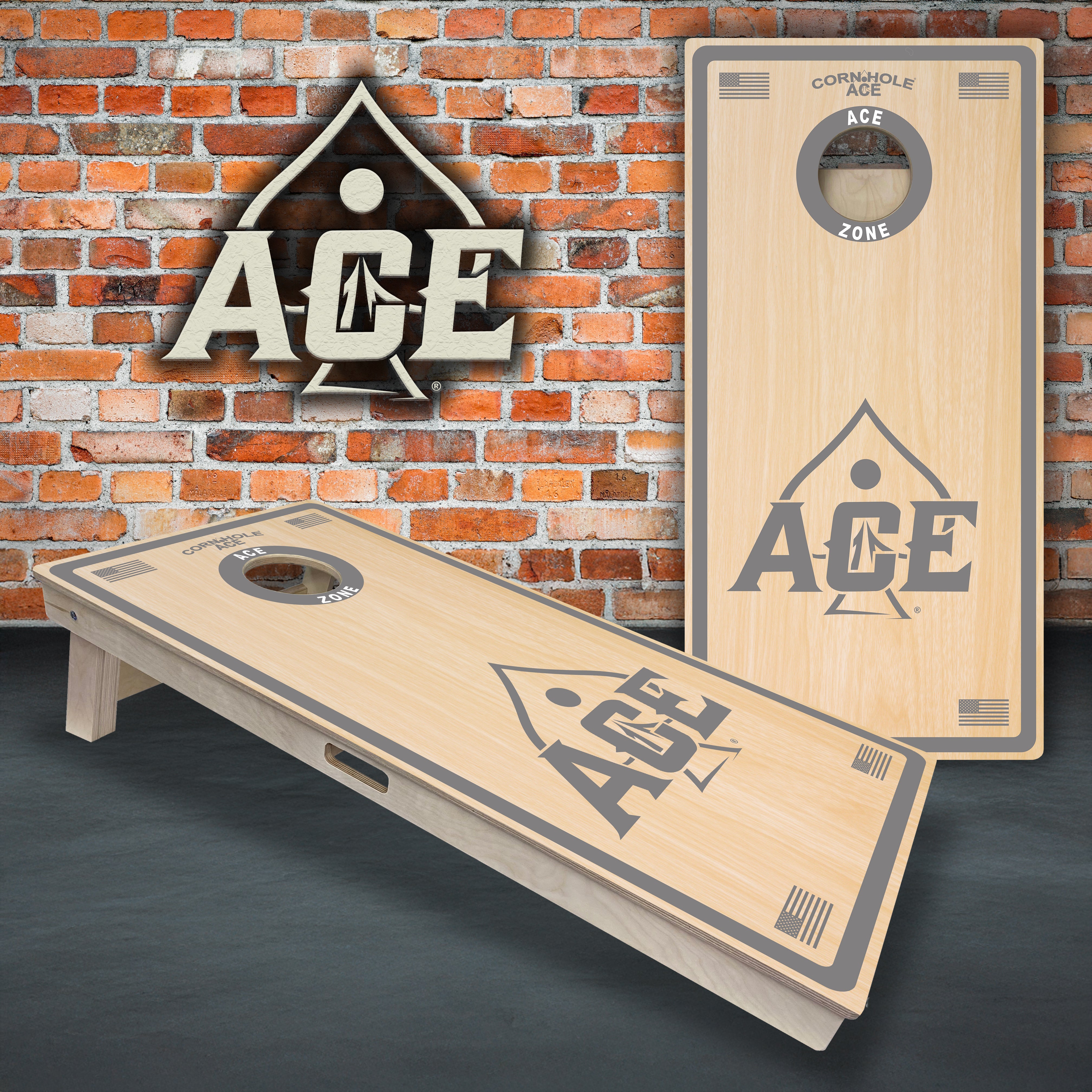 ACE Zone - Silver Cornhole Board Set | Professional – CornholeAce