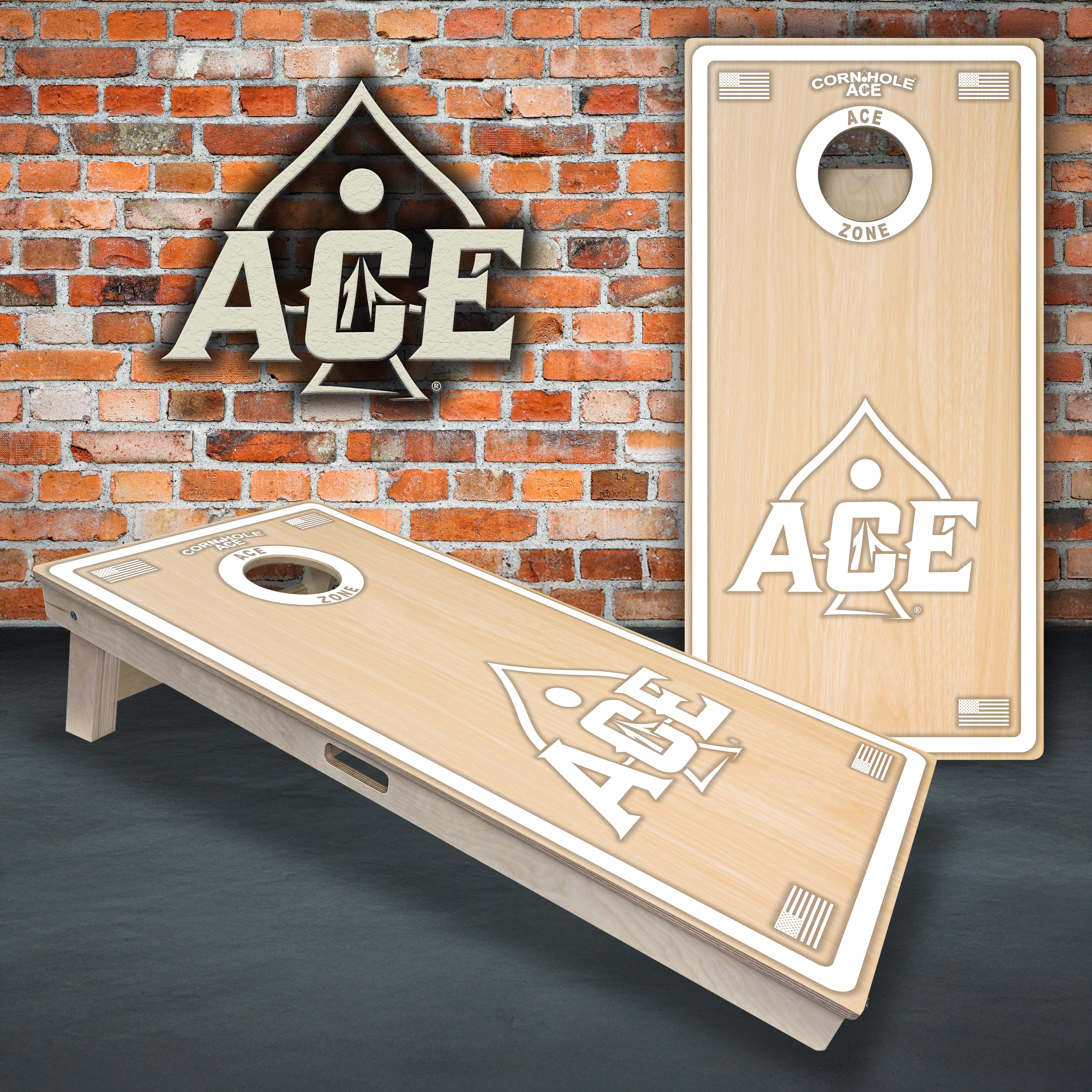 ACE Zone - White Cornhole Board Set | Professional – CornholeAce