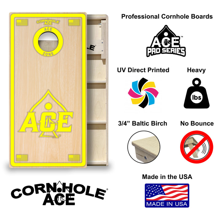 ACE Zone - Yellow - Cornhole Board Set - Professional
