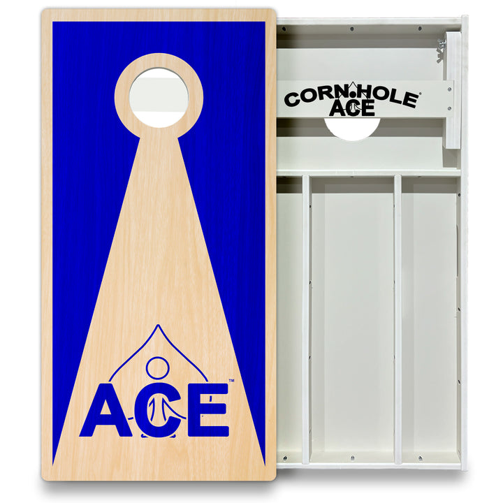 Navy Blue ACE Inverse Triangle - Cornhole Board Set - All Weather