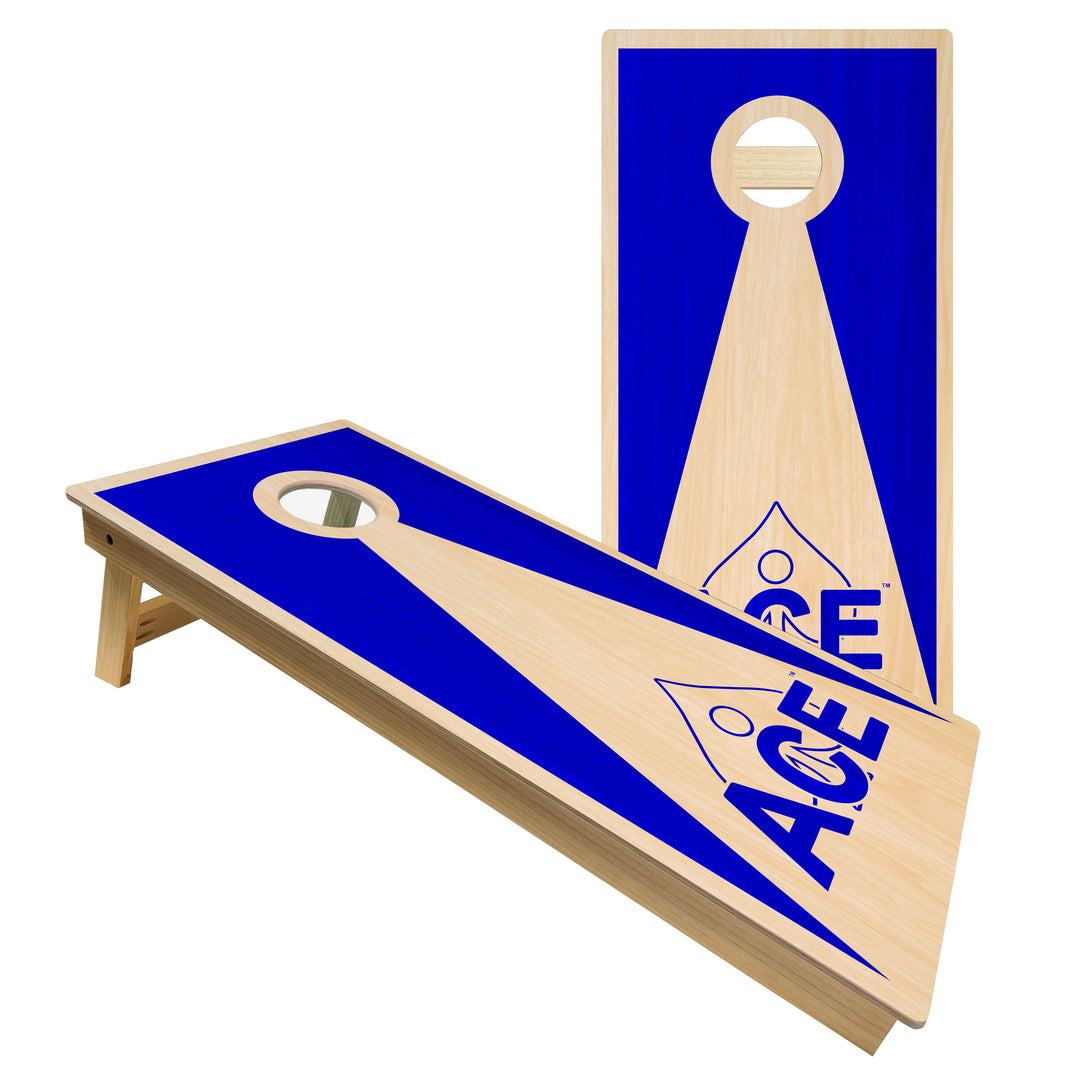 Navy Blue ACE Inverse Triangle - Cornhole Board Set - Intermediate