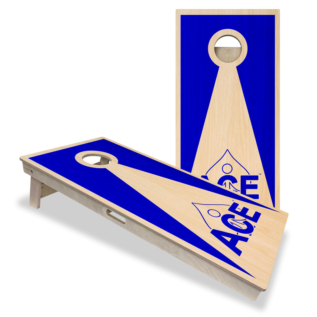 Navy Blue ACE Inverse Triangle - Cornhole Board Set - Professional