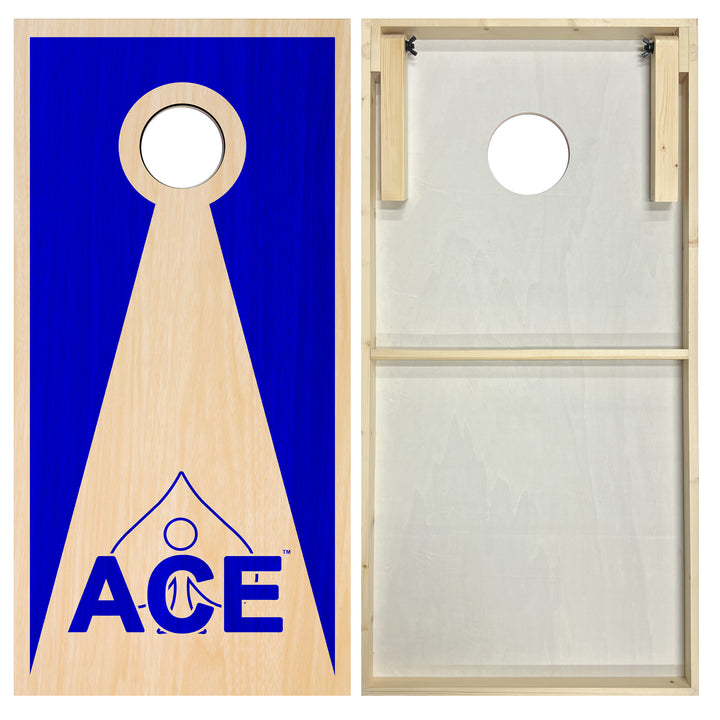 Navy Blue ACE Inverse Triangle - Cornhole Board Set - Standard