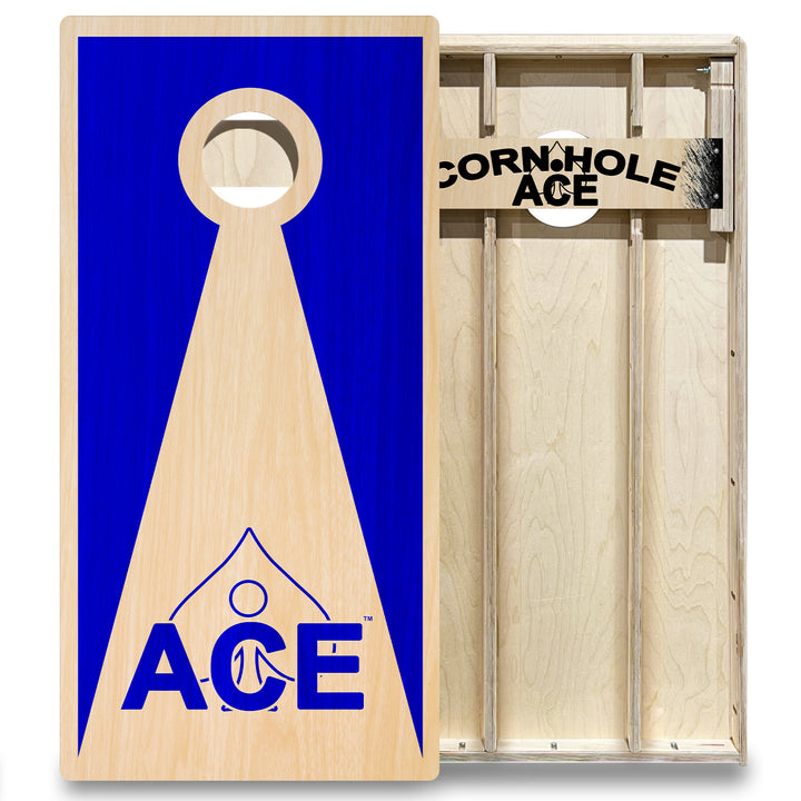 Navy Blue ACE Inverse Triangle - Cornhole Board Set - Elite