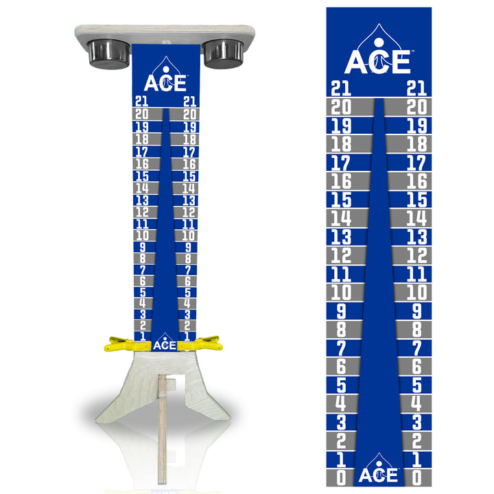 Elite Cornhole Scoreboard - 3ft Tall - Triangle Edition (Navy Blue/Silver)