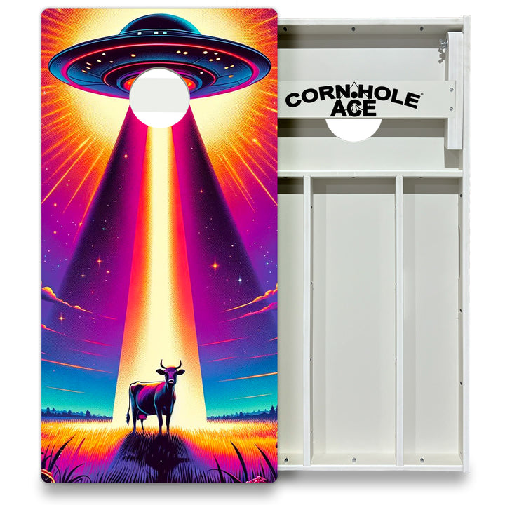 Neon UFO - Cornhole Board Set - All Weather