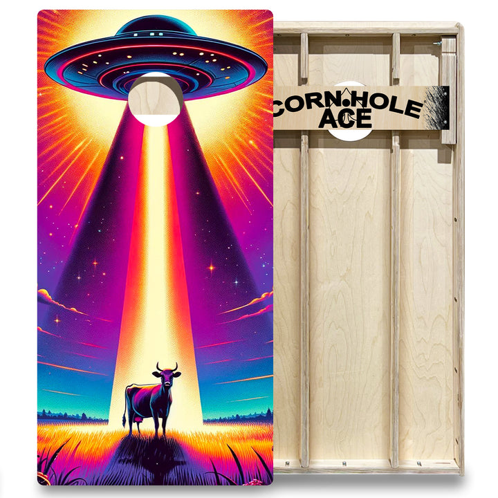 Neon UFO - Cornhole Board Set - Elite