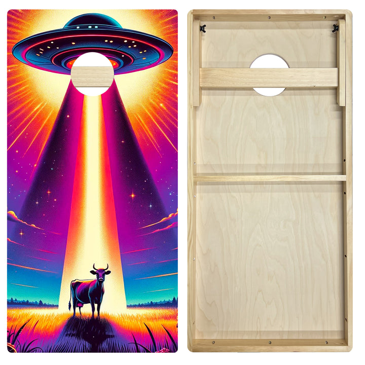 Neon UFO - Cornhole Board Set - Intermediate