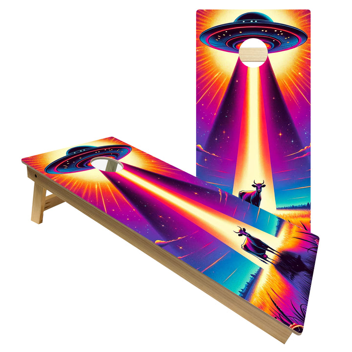 Neon UFO - Cornhole Board Set - Intermediate