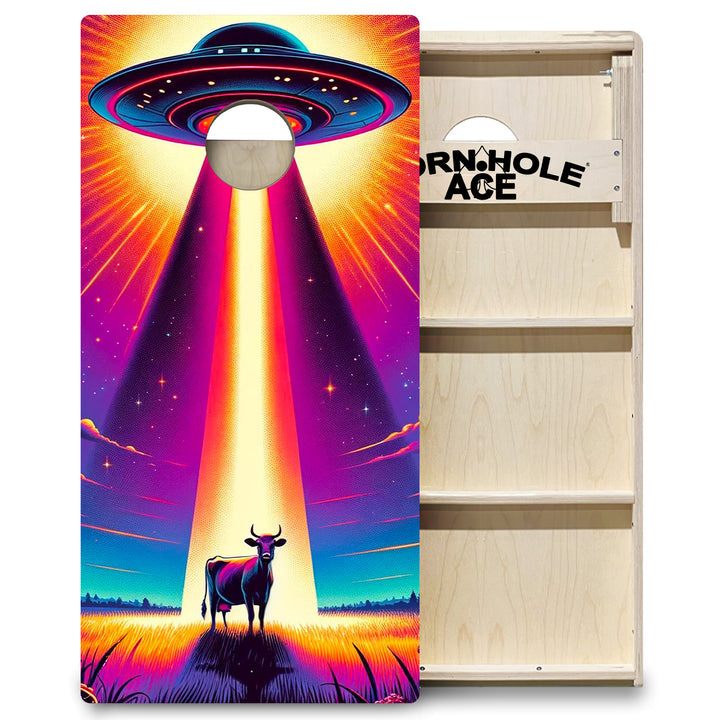 Neon UFO - Cornhole Board Set - Professional