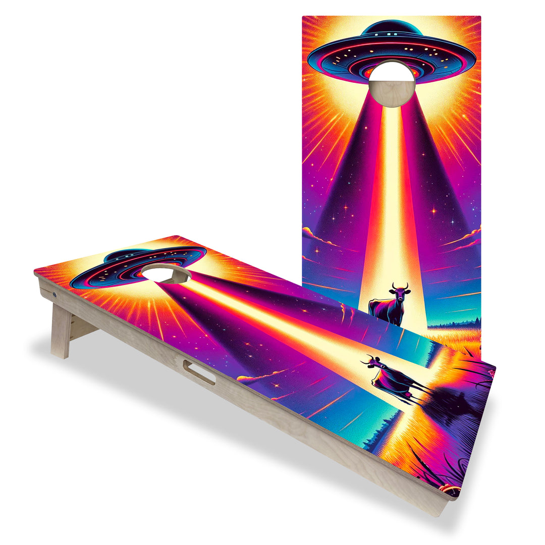 Neon UFO - Cornhole Board Set - Professional