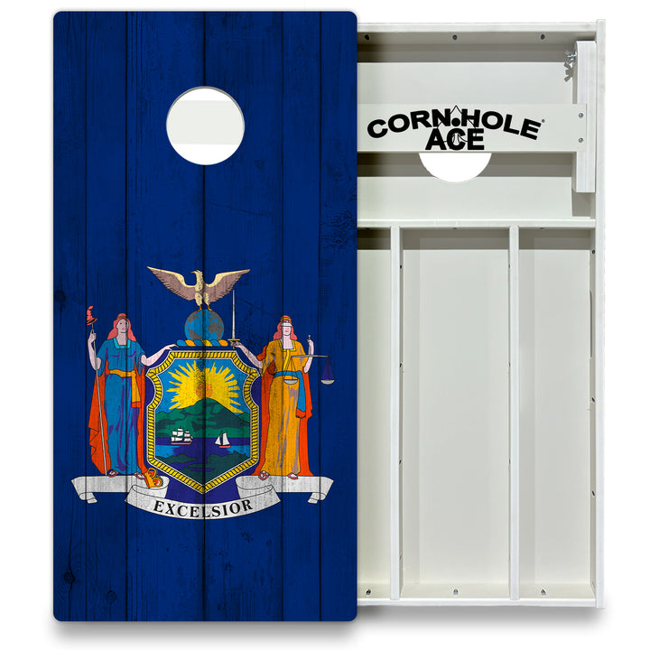 New York State Flag - Cornhole Board Set - All Weather