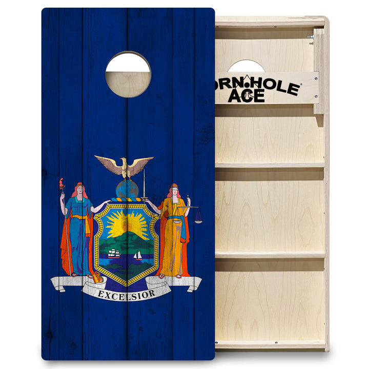 New York State Flag - Cornhole Board Set - Professional