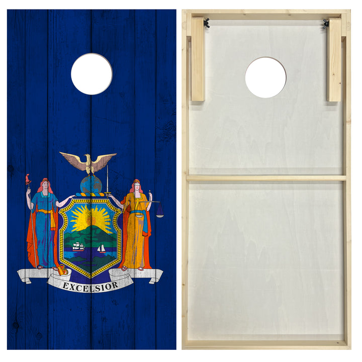 New York State Flag - Cornhole Board Set - Standard