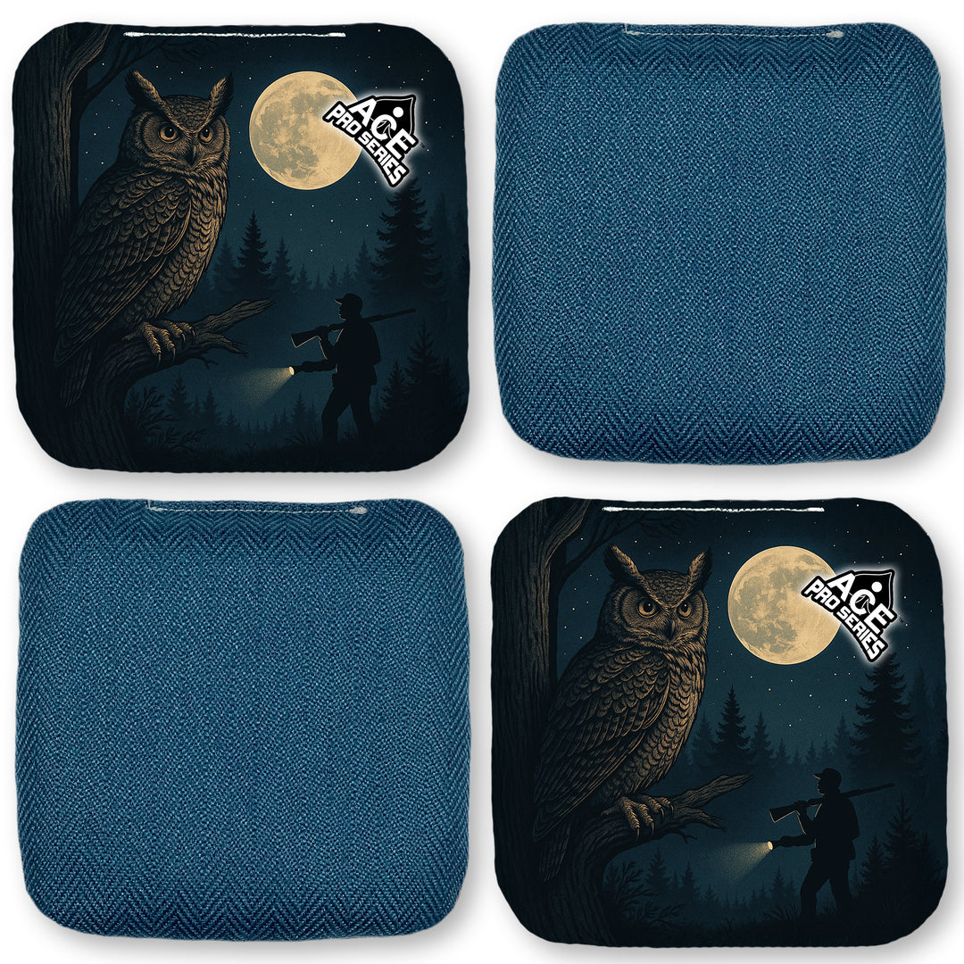 Night Owl - Navy Blue Carpet - ACE Pro Carpet Cornhole Bags