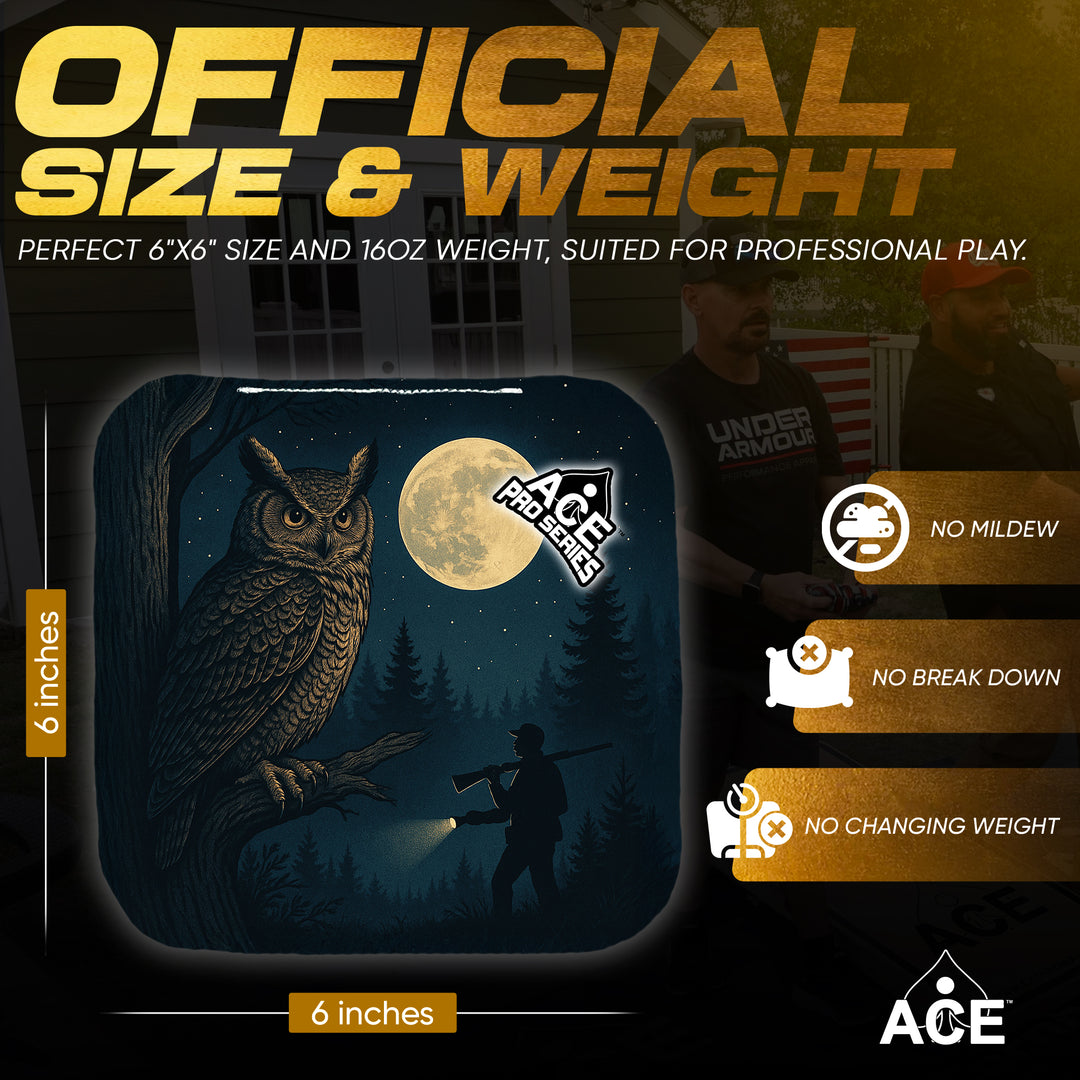 Night Owl - Navy Blue Carpet - ACE Pro Carpet Cornhole Bags
