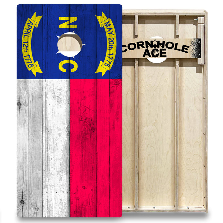 North Carolina State Flag - Cornhole Board Set - Elite