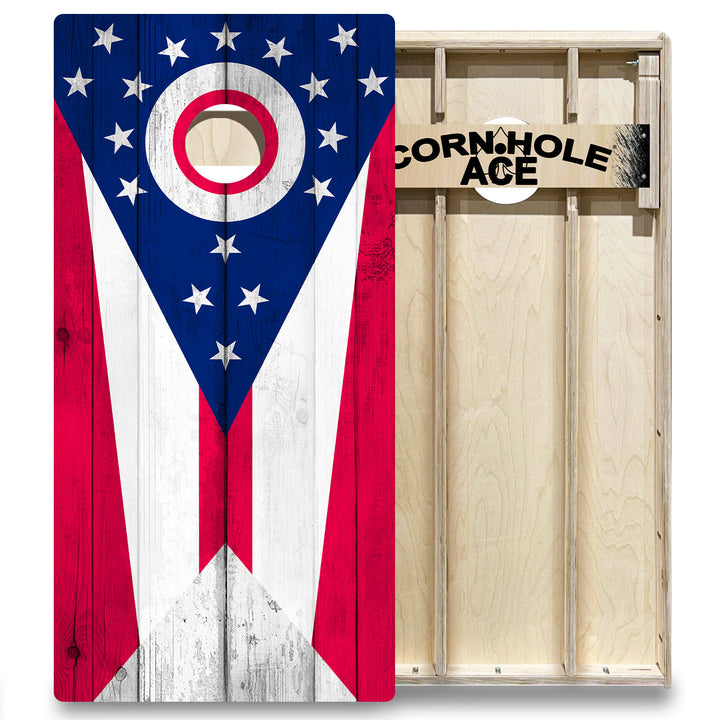 Ohio State Flag - Cornhole Board Set - Elite