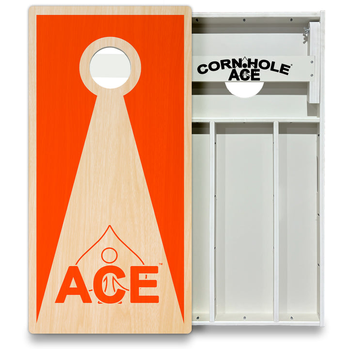 Orange ACE Inverse Triangle - Cornhole Board Set - All Weather