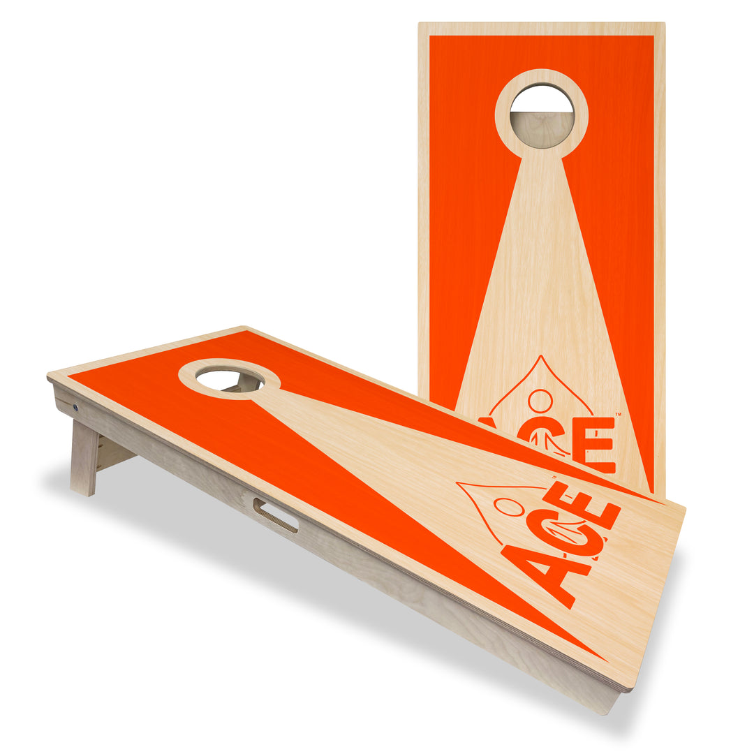 Orange ACE Inverse Triangle - Cornhole Board Set - Professional