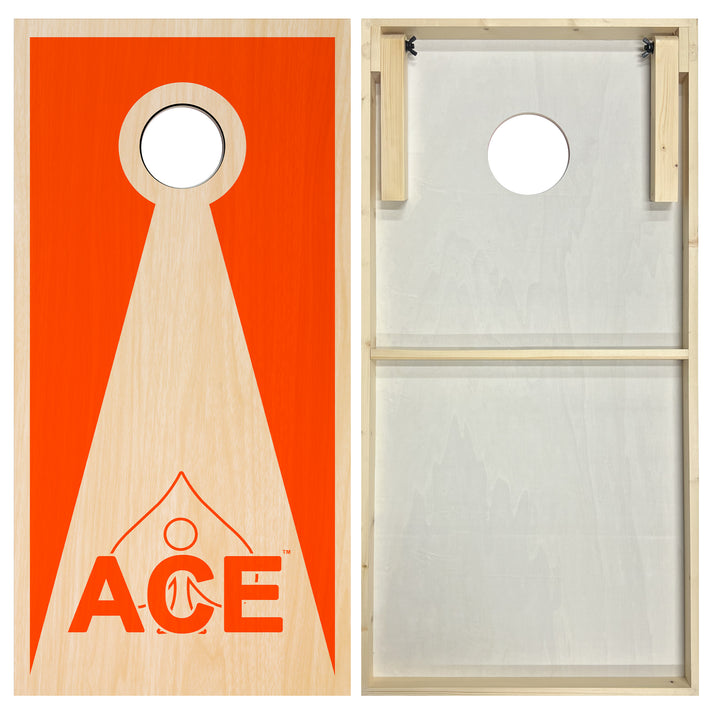 Orange ACE Inverse Triangle - Cornhole Board Set - Standard