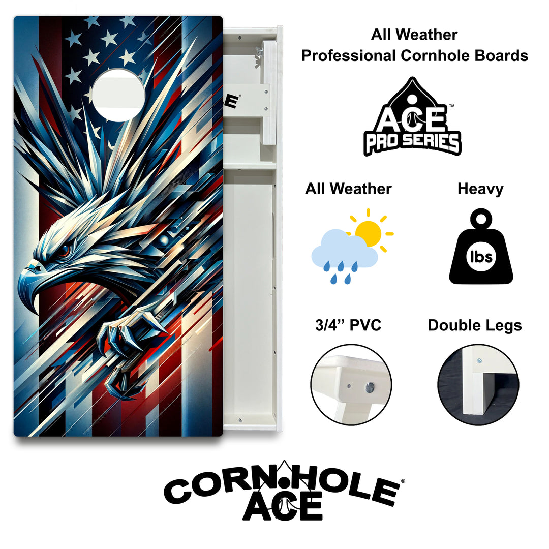 Patriotic Eagle - Cornhole Board Set - All Weather