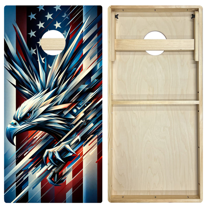 Patriotic Eagle - Cornhole Board Set - Intermediate