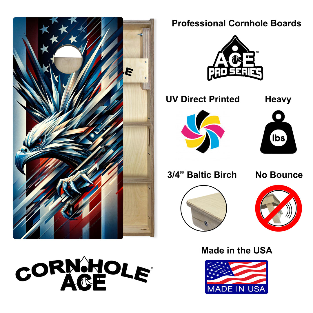 Patriotic Eagle - Cornhole Board Set - Professional