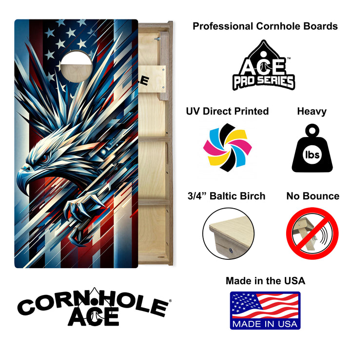 Patriotic Eagle - Cornhole Board Set - Professional