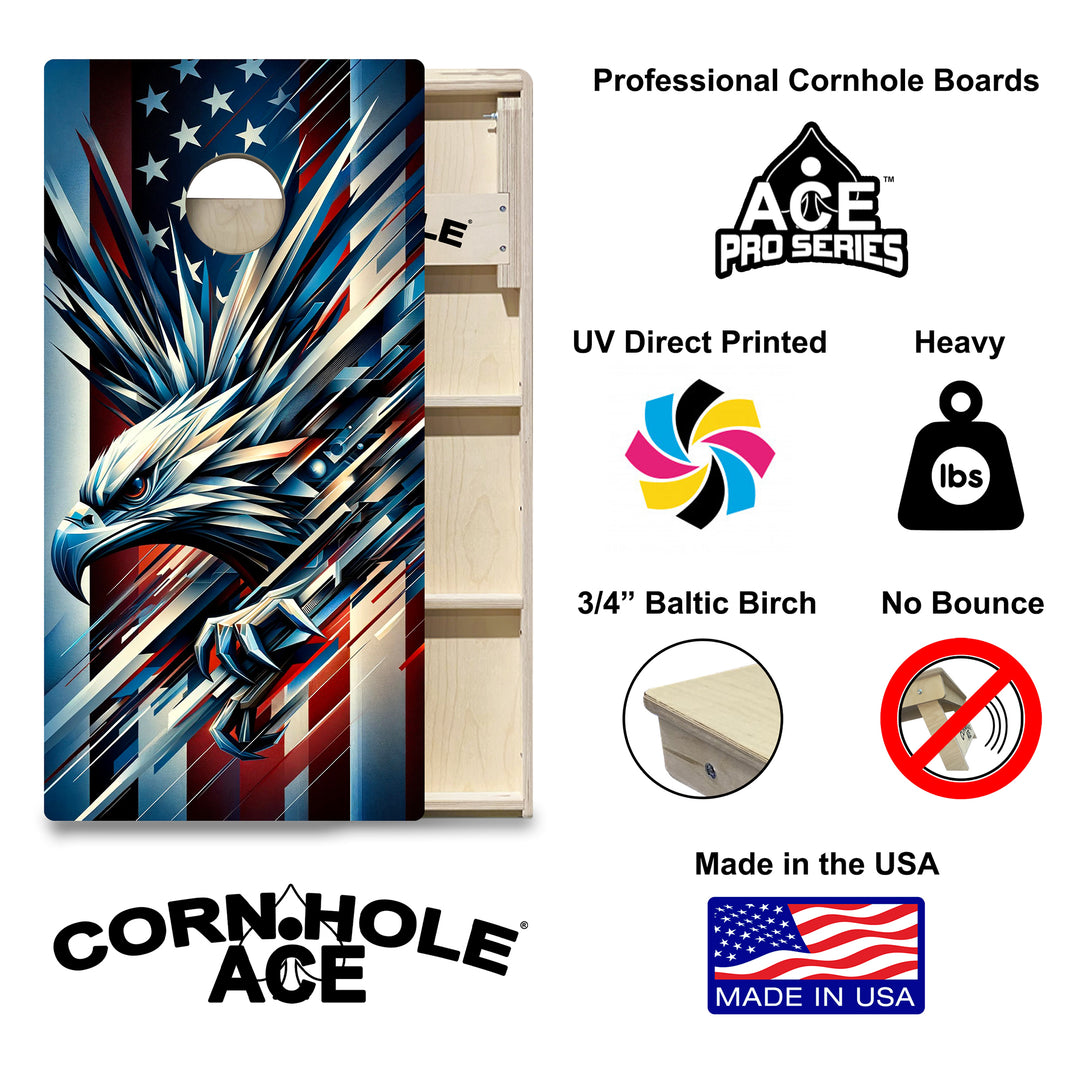 Patriotic Eagle - Cornhole Board Set - Professional