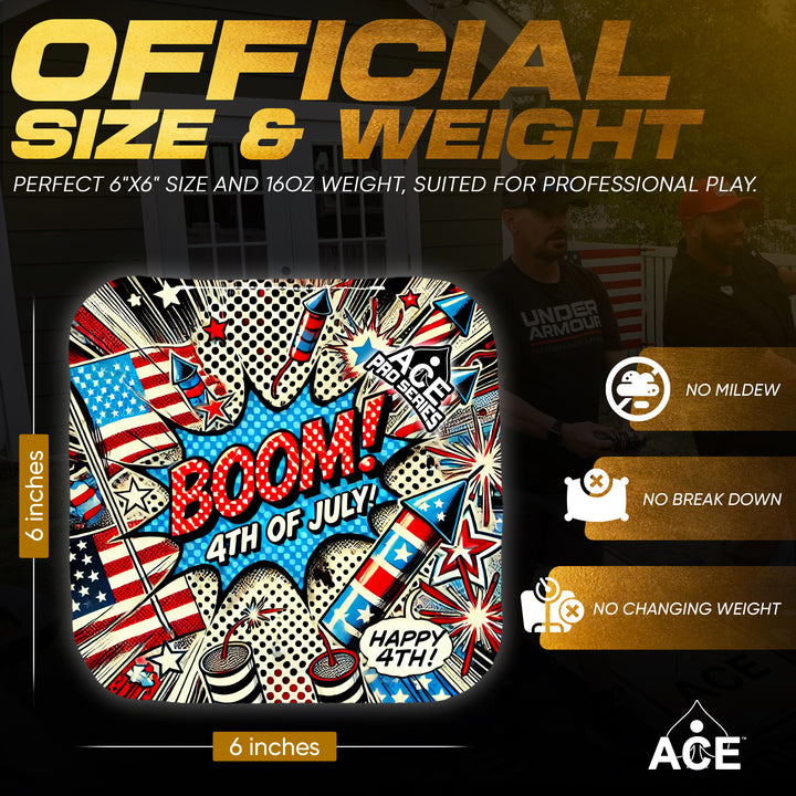 Patriotic Pop Art - Silver Carpet - ACE Pro Carpet Cornhole Bags