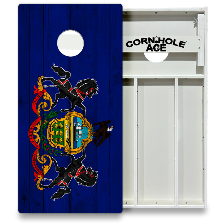 Pennsylvania State Flag - Cornhole Board Set - All Weather