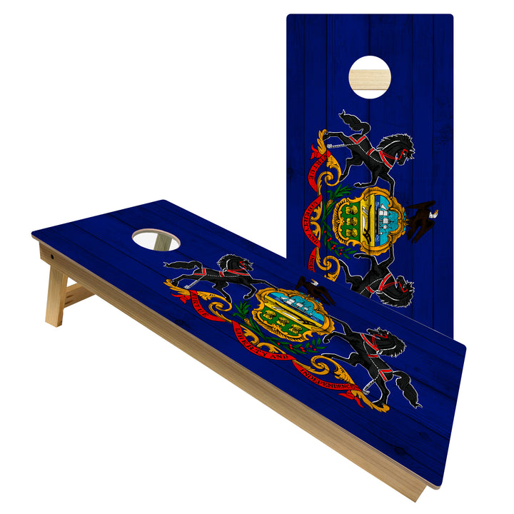 Pennsylvania State Flag - Cornhole Board Set - Intermediate