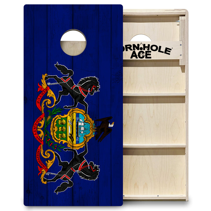 Pennsylvania State Flag - Cornhole Board Set - Professional