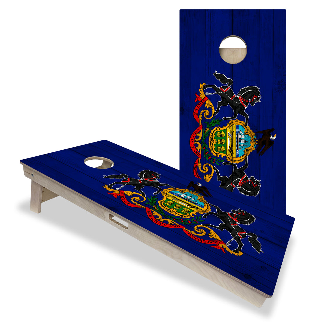 Pennsylvania State Flag - Cornhole Board Set - Professional