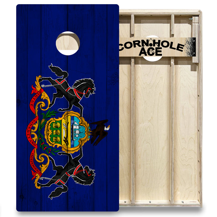 Pennsylvania State Flag - Cornhole Board Set - Elite