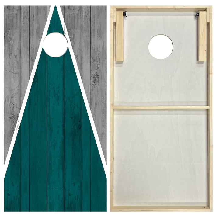 Philadelphia Tailgate Triangle Design (Green and Silver) - Cornhole Board Set - Standard