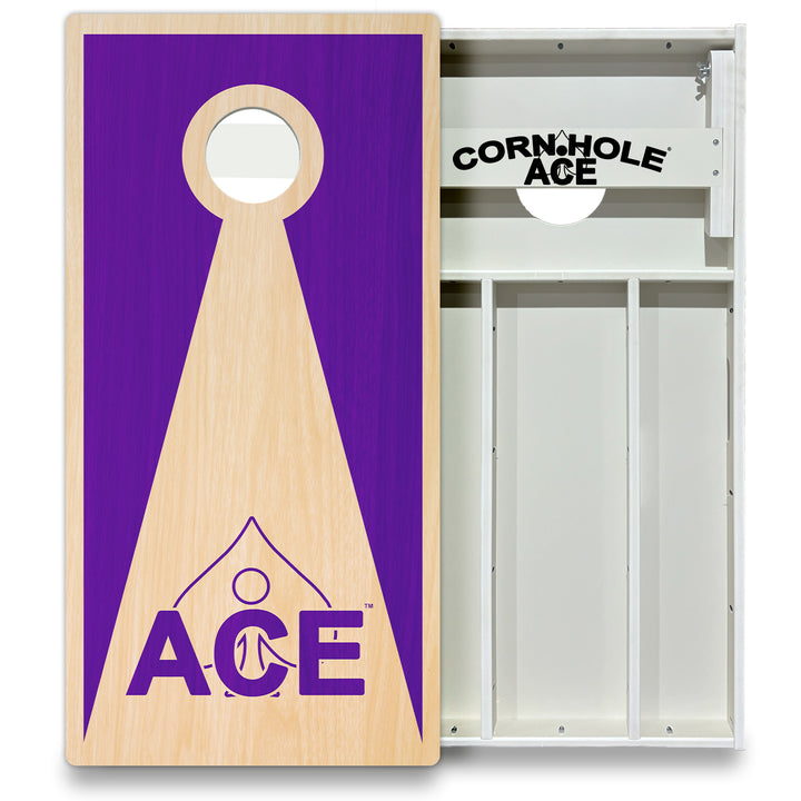 Purple ACE Inverse Triangle - Cornhole Board Set - All Weather