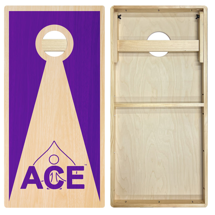 Purple ACE Inverse Triangle - Cornhole Board Set - Intermediate