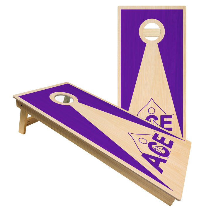 Purple ACE Inverse Triangle - Cornhole Board Set - Intermediate