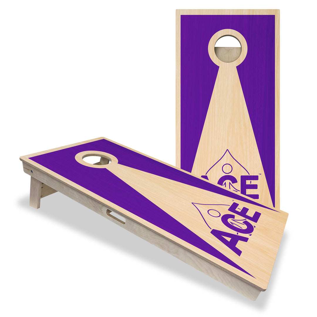 Purple ACE Inverse Triangle - Cornhole Board Set - Professional