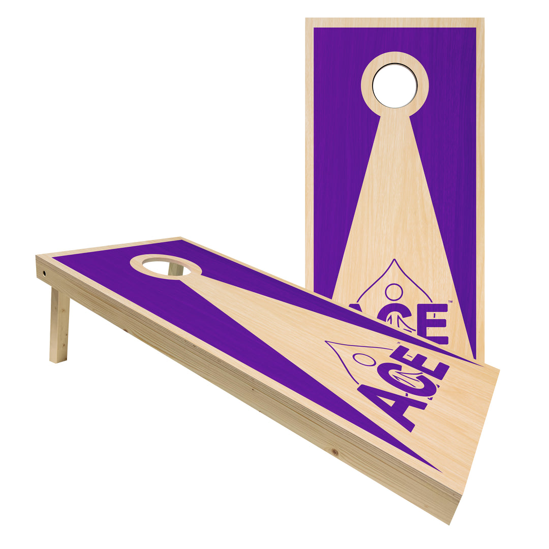 Purple ACE Inverse Triangle - Cornhole Board Set - Standard