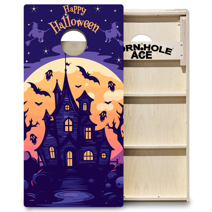 Purple Haunted House – Cornhole Board Set - Professional