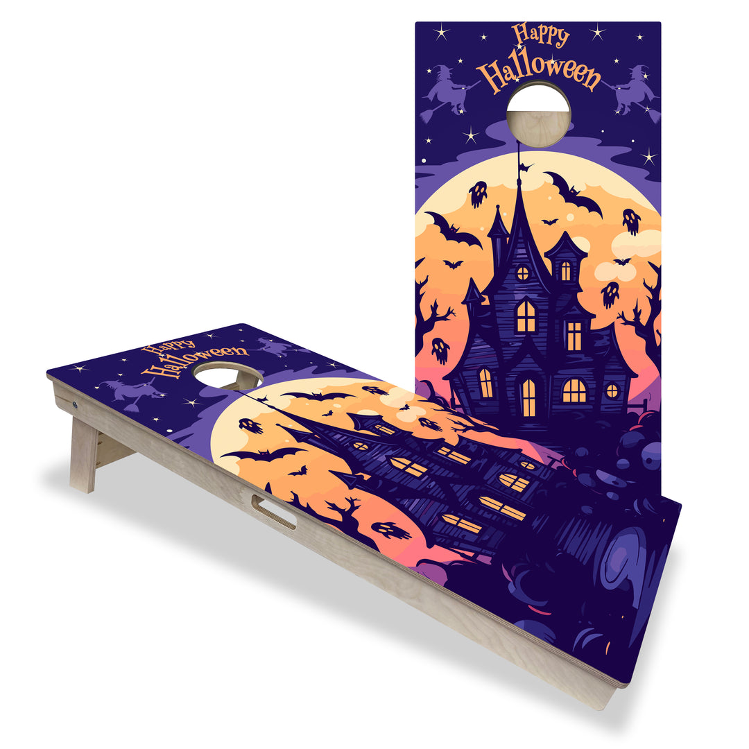 Purple Haunted House – Cornhole Board Set - Professional